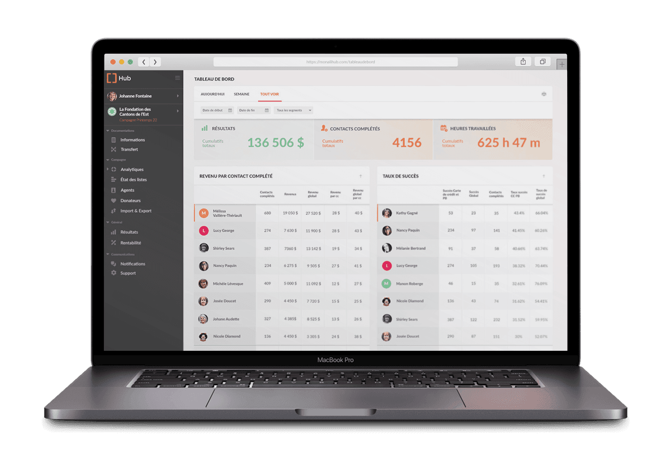 Suivez vos résultats en temps réel!